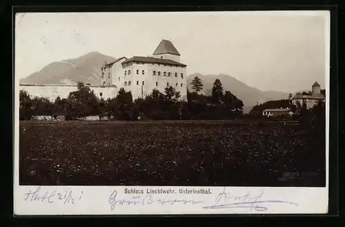 Foto-AK Fritz Gratl: Unterinnthal, Schloss Liechtwehr