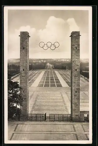 AK Berlin, Blick durch das Osttor auf dem Reichssportfeld, Olympia 1936