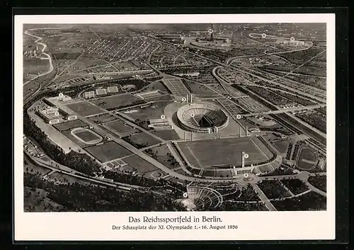 AK Berlin, Das Reichssportfeld in Berlin, rückseitig Register