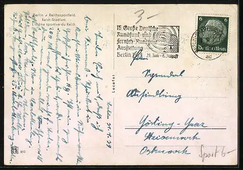 AK Berlin, Reichssportfeld, Olympia