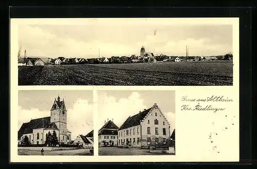 AK Altheim /Krs. Riedlingen, Kirche, Rathaus, Ortsansicht