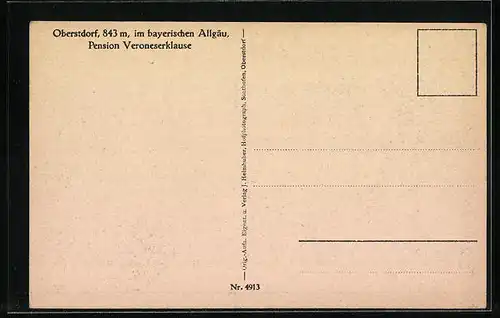 AK Oberstdorf / Allgäu, Hotel-Pension Veroneserklause