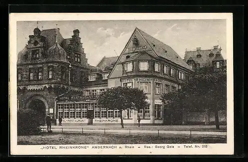 AK Andernach a. Rhein, Hotel Rheinkrone von Georg Geis
