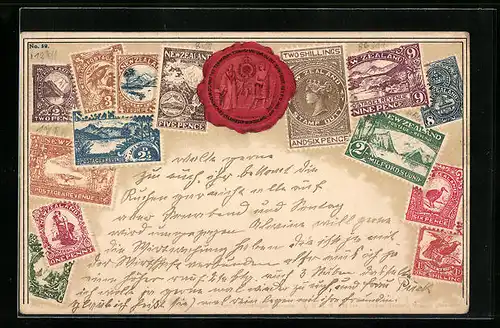 Lithographie Briefmarken, New Zealand