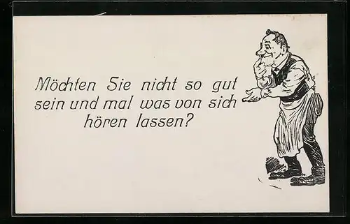 Künstler-AK Grusskarte für Schreibfaule