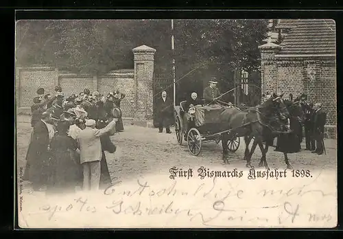 AK Fürst Bismarcks Ausfahrt 1898