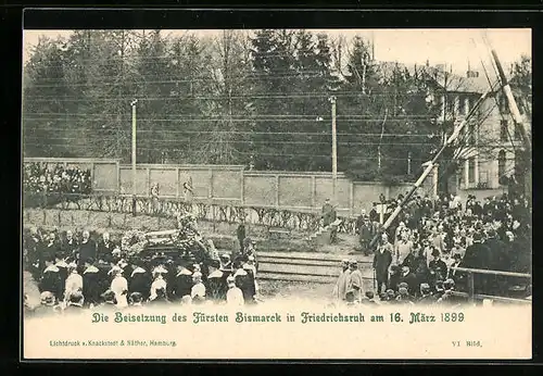 AK Friedrichsruh, Die Beisetzung des Fürsten Bismarck, 16. März 1899