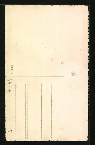 AK Blondes Mädchen ganz glücklich mit ihrer Puppe im Arm