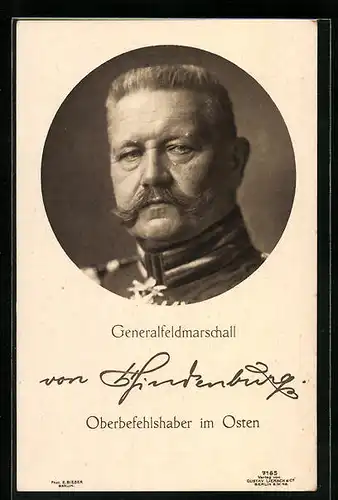 AK Portrait Generalfeldmarschall Paul von Hindenburg
