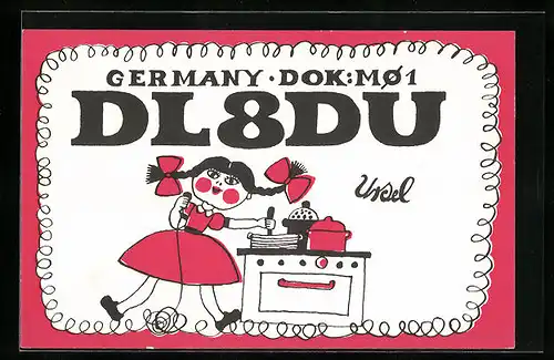 AK Germany DOK:MO1 DL6DU, Ursel kocht und funkt, Radio