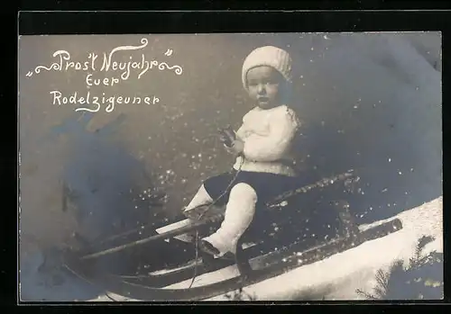 AK Prost Neujahr Euer Rodelzigeuner
