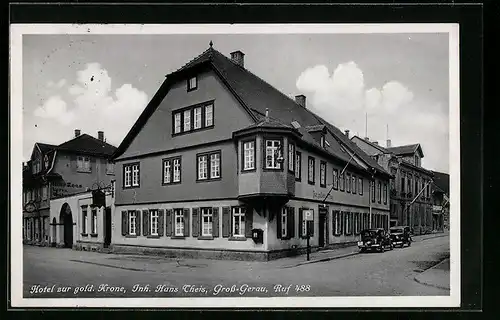 AK Gross-Gerau, Hotel zur gold. Krone, Autos