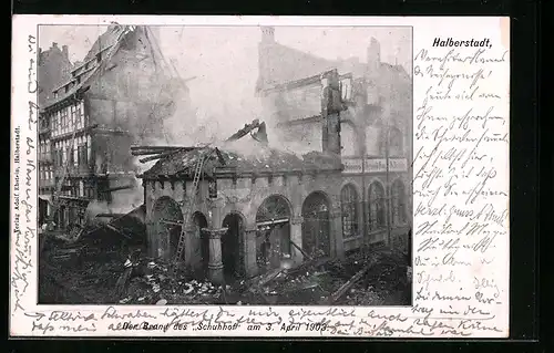 AK Halberstadt, Der Brand des Schuhuf am 3. April 1903