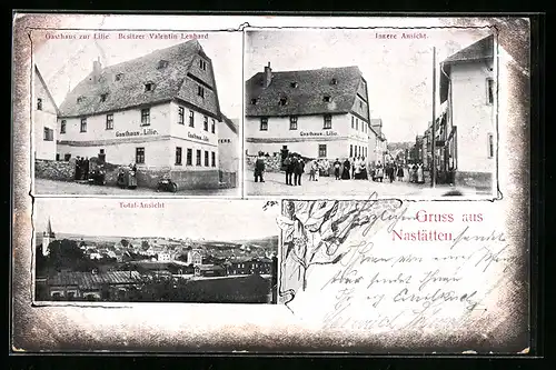 AK Nastätten, Gasthaus zur Lilie, Innere Ansicht, Totalansicht