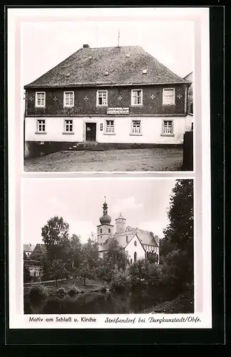 AK Strössendorf b. Burgkunstadt, Gasthaus zum Stern, Schloss und Kirche
