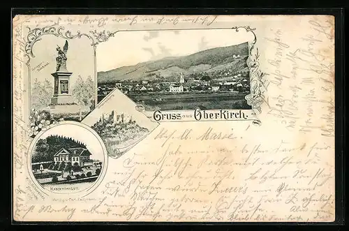 AK Oberkirch, Gesamtansicht, Kriegerdenkmal, Haberschas Gut