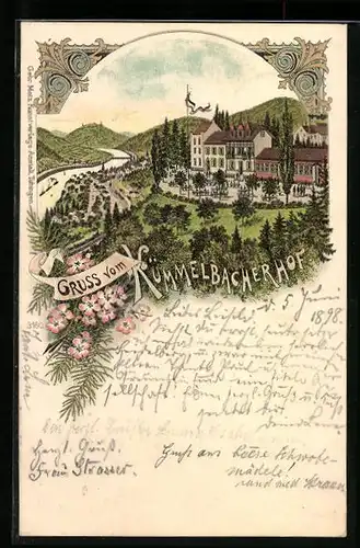 Lithographie Neckargemünd, Gasthaus Kümmelbacher Hof