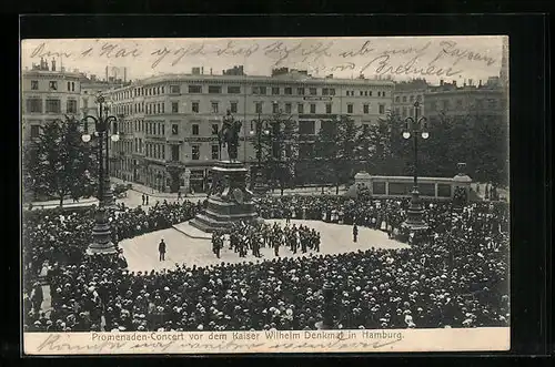 AK Hamburg, Promenaden-Konzert vor dem Kaiser Wilhelm Denkmal in Hamburg