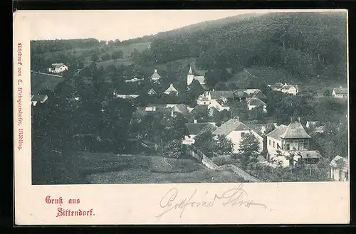 AK Sittendorf, Gruss aus Sittendorf, Vogelschauperspektive