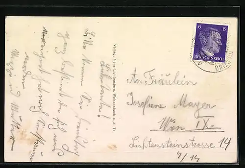 AK Weissenbach-Triestingheim, Strassenpartie mit Wohnhäusern