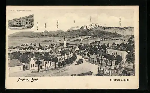 AK Bad Fischau, Ortsansicht, K. u. k. Militär-Unterrealschule