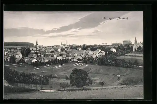 AK Holzappel, Ortsansicht von einer Anhöhe aus