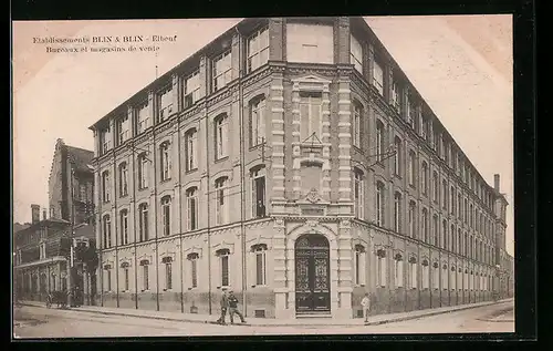 AK Elbeuf, Etablissements Blin & Blin, Bureaux et magasins de vente
