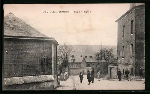 AK Déville-les-Rouen, Rue de l`Eglise
