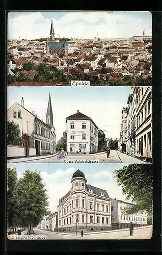 AK Apolda, Obere Bahnhofstrasse, Herressener Promenade