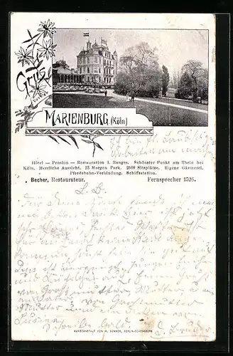 AK Köln, Blick zur Marienburg