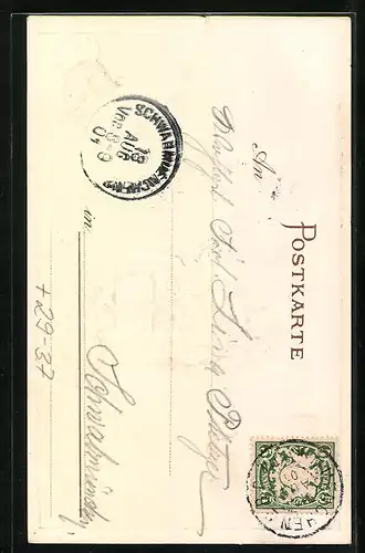 Passepartout-Lithographie München, Marienplatz mit Rathaus