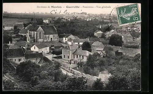 AK Guerville, Panorama, Vue générale