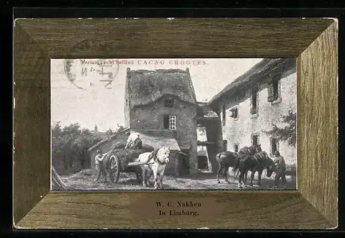 AK Limburg, Pferdegespann, Werbung Cacao Crootes