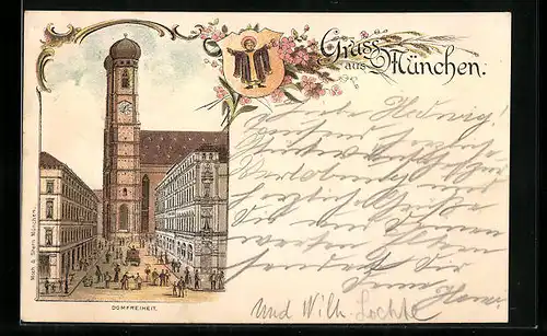 Lithographie München, Domfreiheit, Münchner Kindl