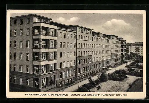 AK Berlin-Wilmersdorf, St. Gertrauden-Krankenhaus in der Paretzer Str. 11 /12