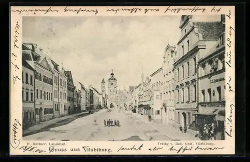 AK Vilsbiburg, Strassenpartie mit Wohnhäusern