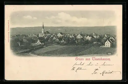 AK Thannhausen, Totalansicht aus der Vogelschau