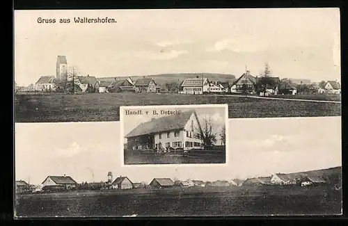 AK Waltershofen, Handlung B. Detsch, Panoramen des Ortes