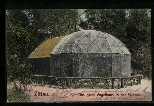 AK Zittau, Das neue Vogelhaus in der Weinau