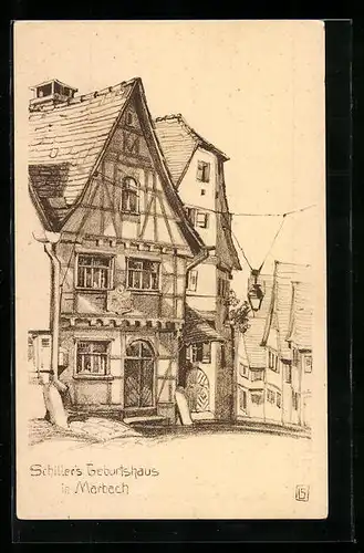 Künstler-AK Marbach, Schiller's Geburtshaus