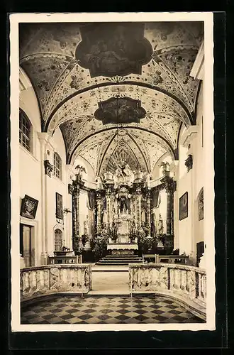 AK Marienweiher, Wallfahrtskirche, Hochaltar mit Gnadenbild