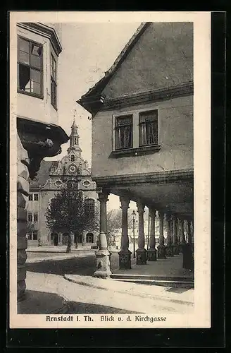AK Arnstadt / Thüringen, Ortsansicht mit Markt und Gallerie
