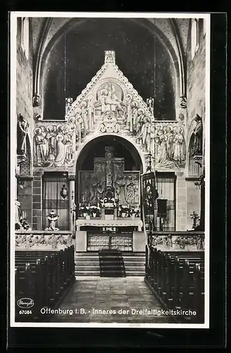 AK Offenburg i. B., Inneres der Dreifaltigkeitskirche