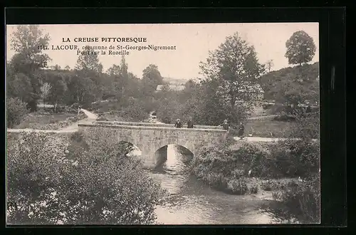 AK Lacour, Commune de St-Georges-Nigremont, Pont sur la Rozeille