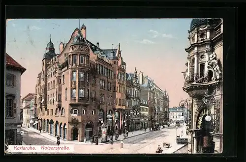 AK Karlsruhe, Partie an der Kaiserstrasse