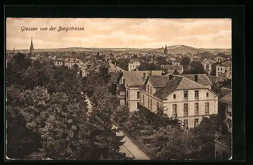 AK Giessen, Gesamtansicht von der Bergstrasse aus