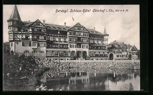 AK Oberhof, Partie am Herzogl. Schloss-Hotel