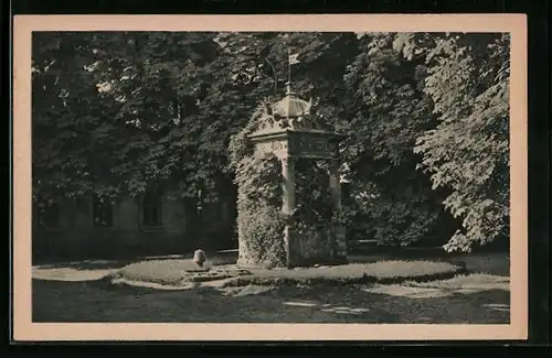 AK Wiesenburg i. M., Brunnen im Schlosshof