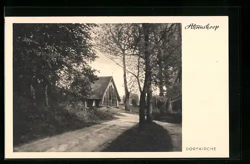 AK Ahrenshoop, Kleine Strassenpartie zur Dorfkirche