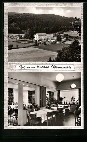 AK Bad Hersfeld, Waldhotel Glimmesmühle, Innenansicht